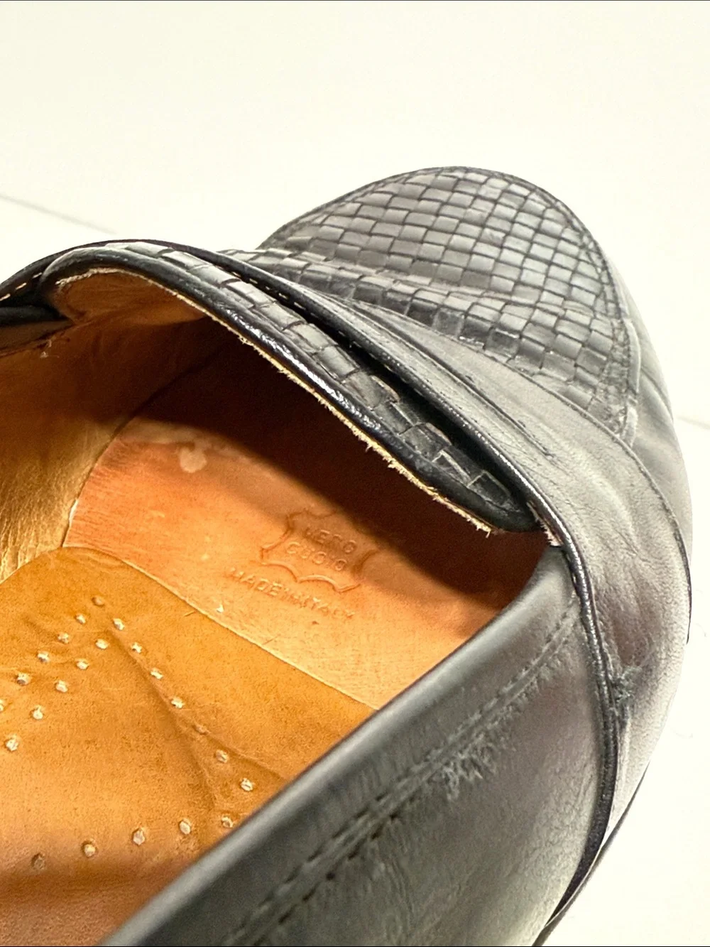 Vintage Basketweave Leather Penny Loafer